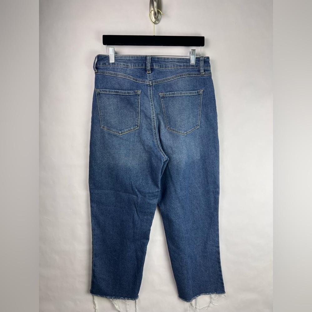 By Rewash Super High Rise Mom Jeans Blue Distressed Raw Hem Eco 11/30 - Picture 3 of 10
